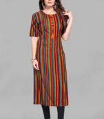 Multicolor printed rayon ethnic-kurtis