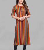 Multicolor printed rayon ethnic-kurtis