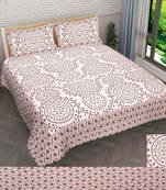 Rajasthani Traditional Jaipuri Pure Cotton King Size Double Bedsheet With 2 Pillow Covers Sets