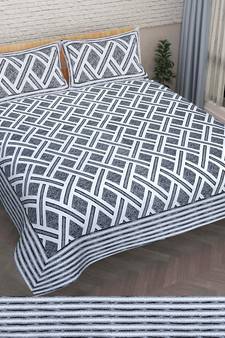 Rajasthani Traditional Jaipuri Pure Cotton King Size Double Bedsheet With 2 Pillow Covers Sets