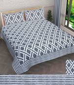 Rajasthani Traditional Jaipuri Pure Cotton King Size Double Bedsheet With 2 Pillow Covers Sets