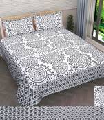 Rajasthani Traditional Jaipuri Pure Cotton King Size Double Bedsheet With 2 Pillow Covers Sets