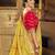 Yellow embroidered silk saree with blouse