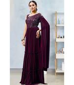 maroon Imported Lycra gowns