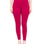 Dark Pink  Women's Slim Fit  Cotton Ankle Length Leggings Legging for women Sizes: S   Small Size for 24-28 inches