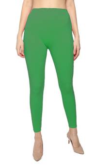 Green  Women's Slim Fit  Cotton Ankle Length Leggings Legging for women Sizes:   L