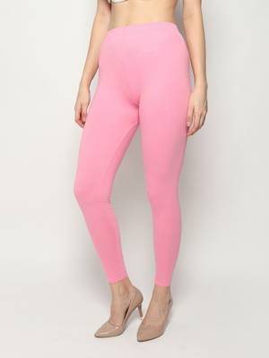 Light pink  Women's Slim Fit  Cotton Ankle Length Leggings Legging for women Sizes:   L   Regular 3