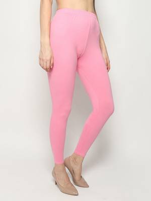 Light pink  Women's Slim Fit  Cotton Ankle Length Leggings Legging for women Sizes:   L   Regular 5