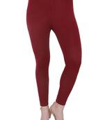 Maroon  Women's Slim Fit  Cotton Ankle Length Leggings Legging for women Sizes:   L   Regular Siz