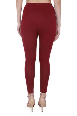 Maroon  Women's Slim Fit  Cotton Ankle Length Leggings Legging for women Sizes:   L   Regular Siz 2
