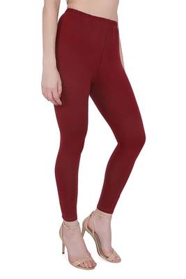 Maroon  Women's Slim Fit  Cotton Ankle Length Leggings Legging for women Sizes:   L   Regular Siz 4
