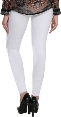 White Women's Slim Fit  Cotton Ankle Length Leggings Legging for women Sizes: S   Small Size 1