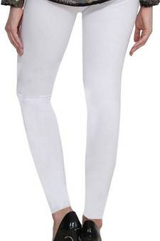 White Women's Slim Fit  Cotton Ankle Length Leggings Legging for women Sizes: S   Small Size