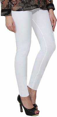 White Women's Slim Fit  Cotton Ankle Length Leggings Legging for women Sizes: S   Small Size 2