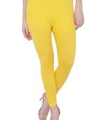 Yellow Women's Slim Fit  Cotton Ankle Length Leggings Legging for women Sizes: S   Small size