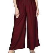 Kex women maroon Cotton Casual Wear Wide Leg solid  Palazzo Trousers Palazzo for women Palazzo for Girls Trouser Pant