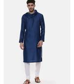 Blue Koul Linen Silk Kurta