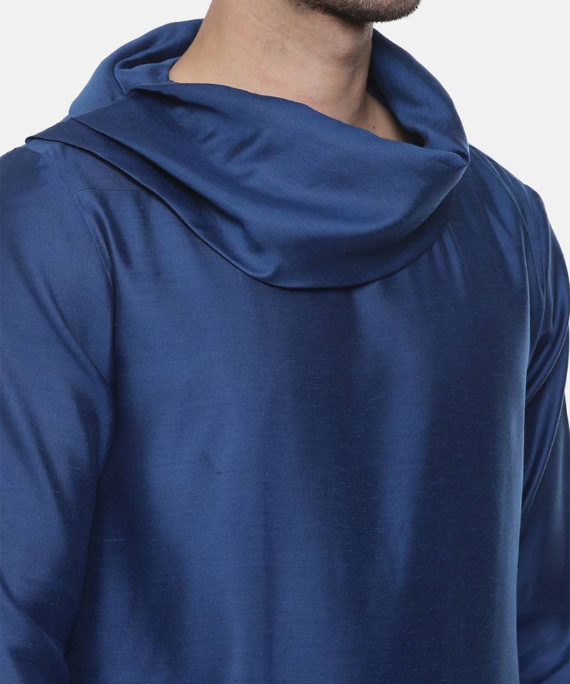 Blue Koul Linen Silk Kurta