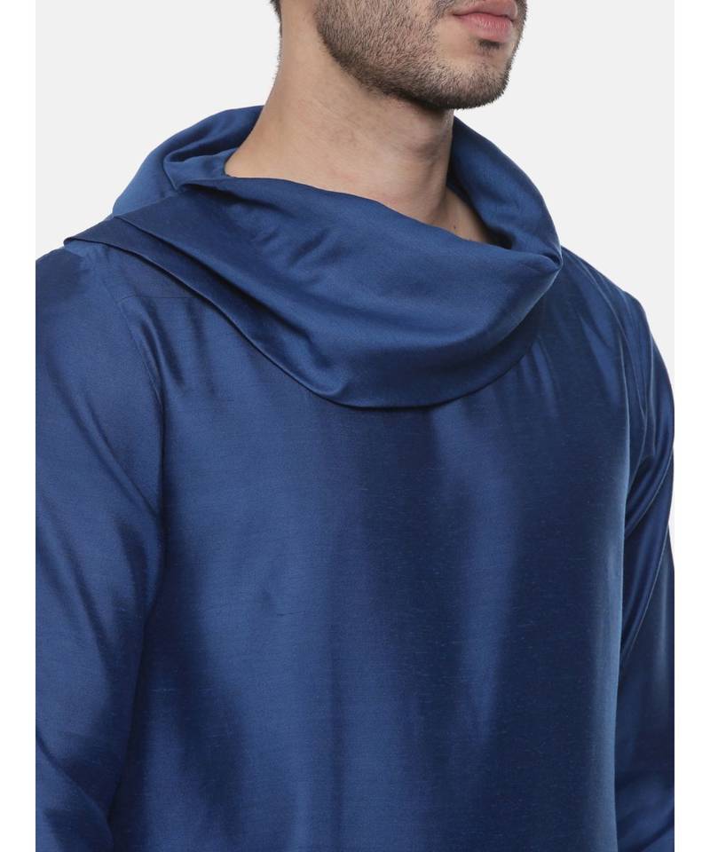 Blue Koul Linen Silk Kurta