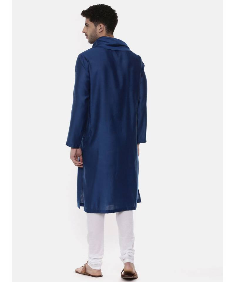 Blue Koul Linen Silk Kurta