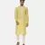 Yellow Embroidered Linen Silk Kurta