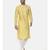 Yellow Embroidered Linen Silk Kurta