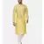 Yellow Embroidered Linen Silk Kurta