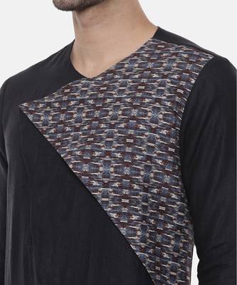Green Blue Printed Linen Kurta 2