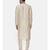 Beige Silk Printed Kurta