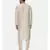 Beige Silk Printed Kurta