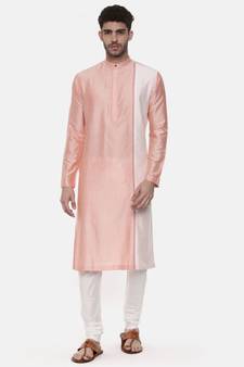 Pink Ivory Embroidered Silk Kurta