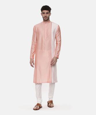 Pink Ivory Embroidered Silk Kurta 1