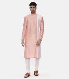 Pink Ivory Embroidered Silk Kurta