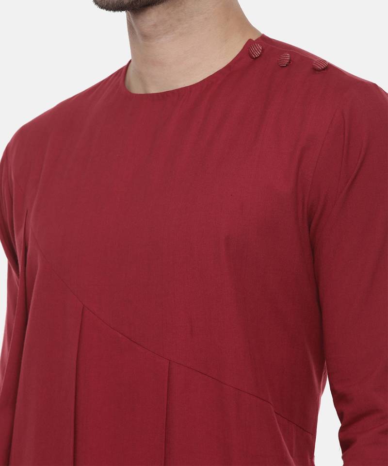 Red Cotton Kurta