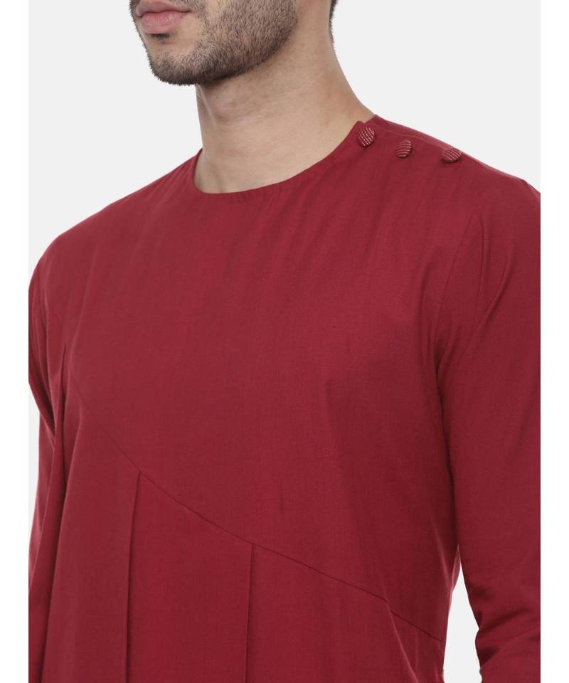 Red Cotton Kurta