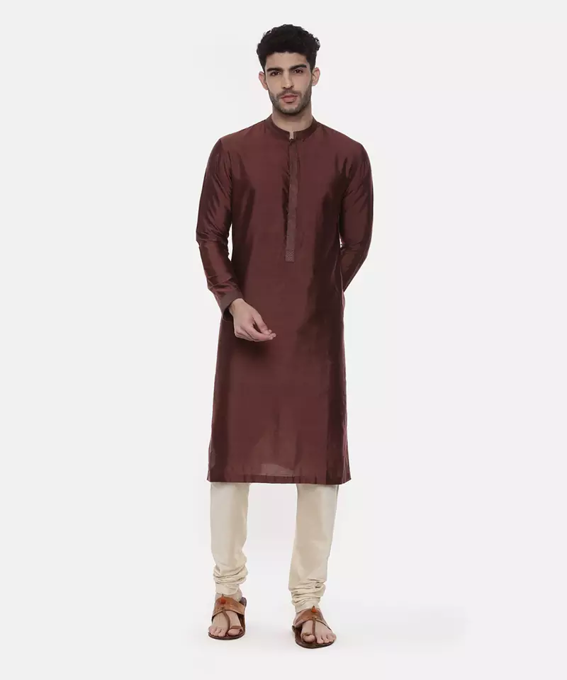 Classic Brown Silk Kurta