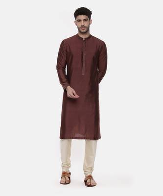 Classic Brown Silk Kurta 2