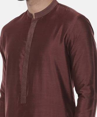 Classic Brown Silk Kurta 3