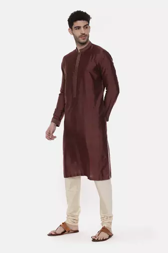 Classic Brown Silk Kurta