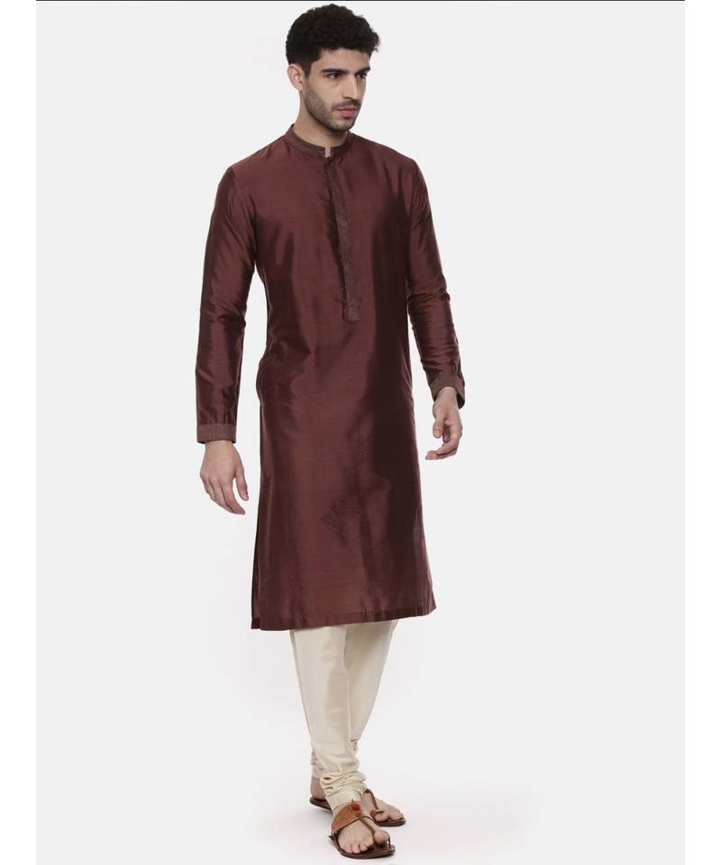 Classic Brown Silk Kurta