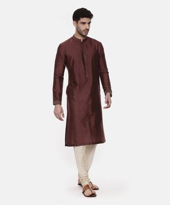 Classic Brown Silk Kurta 5