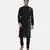 Black Grey Embroidered Silk Kurta