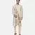 Beige Printed Silk Kurta