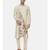 Beige Printed Silk Kurta