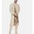 Beige Printed Silk Kurta