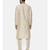 Beige Printed Silk Kurta