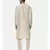Beige Printed Silk Kurta