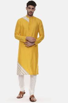 Yellow Silk Detail Kurta