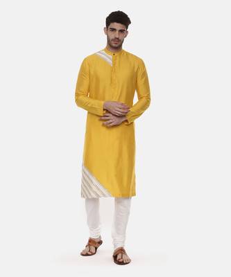 Yellow Silk Detail Kurta 1