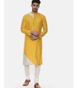 Yellow Silk Detail Kurta
